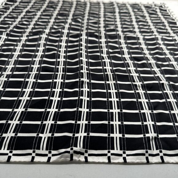 J Crew 100% Silk Scarf Black White Square 21x21 Neck Purse Tie - Picture 6 of 12
